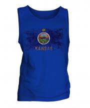 Kansas State Distressed Flag Mens Vest