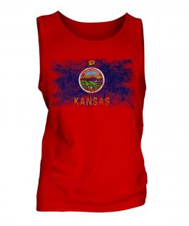 Kansas State Distressed Flag Mens Vest