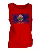 Kansas State Distressed Flag Mens Vest