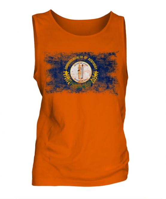 Kentucky State Distressed Flag Mens Vest