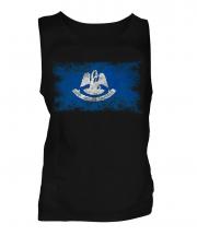 Louisiana State Distressed Flag Mens Vest