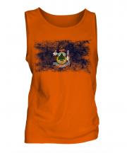 Maine State Distressed Flag Mens Vest