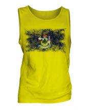 Maine State Distressed Flag Mens Vest