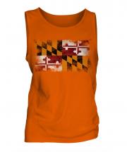 Maryland State Distressed Flag Mens Vest