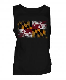 Maryland State Distressed Flag Mens Vest