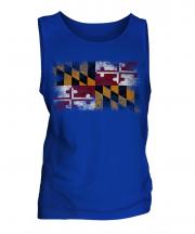 Maryland State Distressed Flag Mens Vest