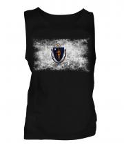 Massachusetts State Distressed Flag Mens Vest