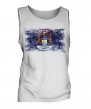 Michigan State Distressed Flag Mens Vest
