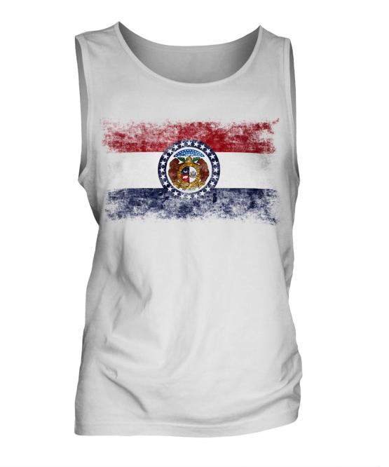 Missouri State Distressed Flag Mens Vest
