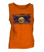 Montana State Distressed Flag Mens Vest