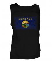 Montana State Distressed Flag Mens Vest