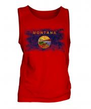 Montana State Distressed Flag Mens Vest