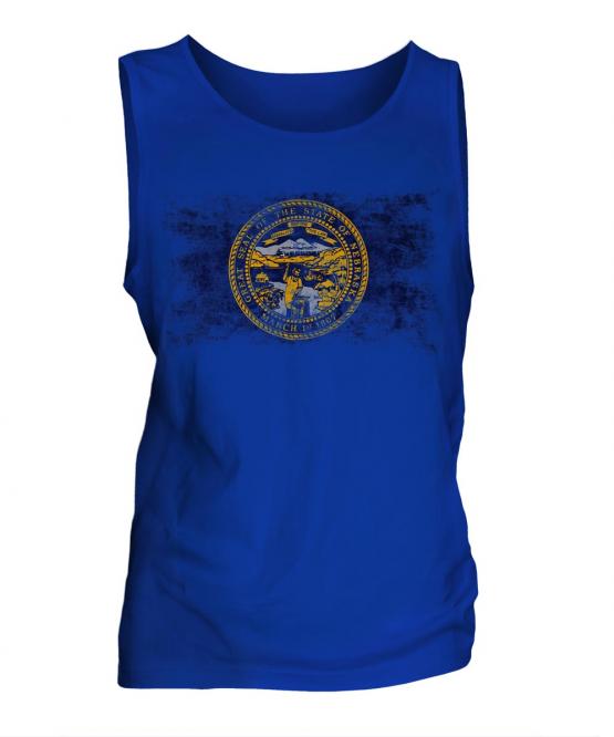 Nebraska State Distressed Flag Mens Vest