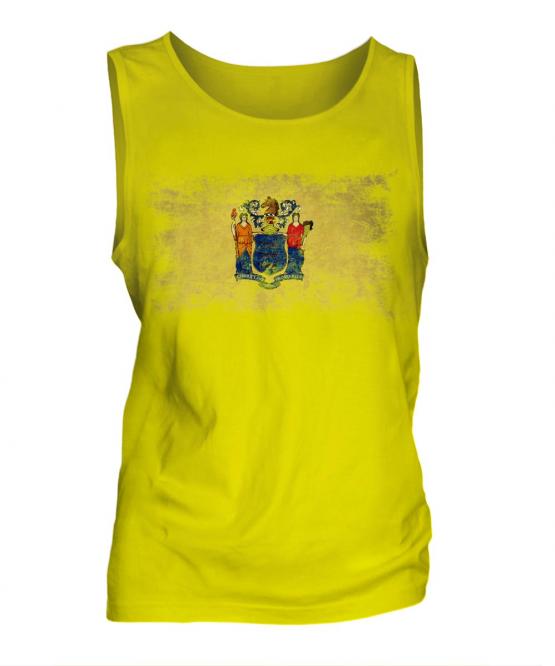 New Jersey State Distressed Flag Mens Vest
