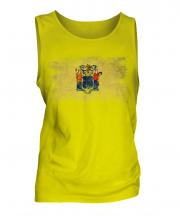 New Jersey State Distressed Flag Mens Vest