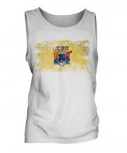 New Jersey State Distressed Flag Mens Vest