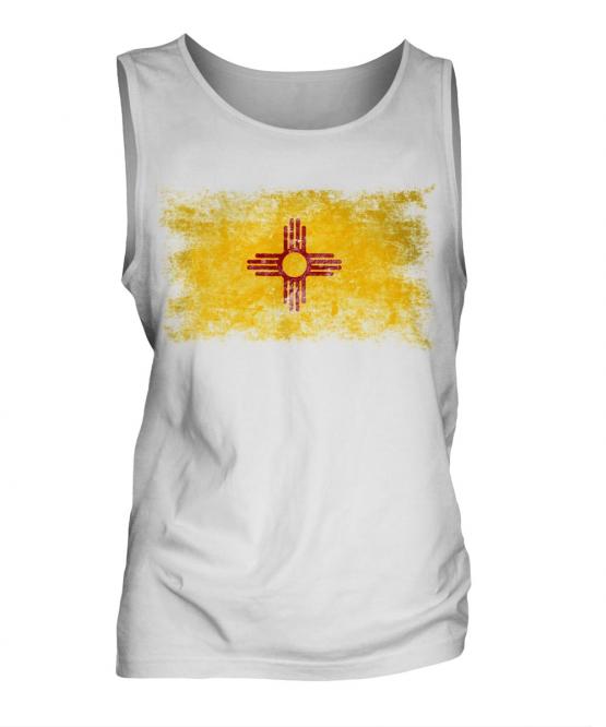 New Mexico State Distressed Flag Mens Vest