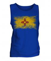 New Mexico State Distressed Flag Mens Vest