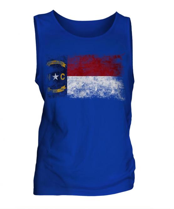 North Carolina State Distressed Flag Mens Vest