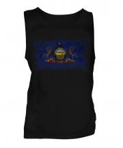 Pennsylvania State Distressed Flag Mens Vest