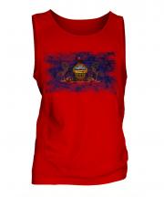 Pennsylvania State Distressed Flag Mens Vest