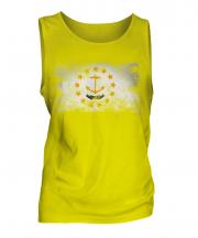 Rhode Island State Distressed Flag Mens Vest