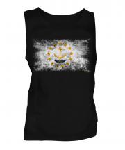 Rhode Island State Distressed Flag Mens Vest