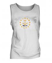 Rhode Island State Distressed Flag Mens Vest