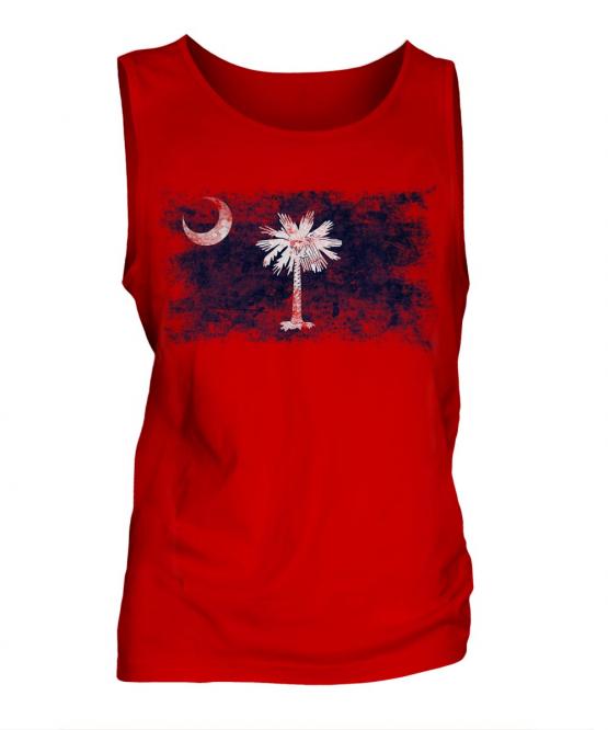 South Carolina State Distressed Flag Mens Vest