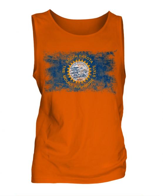 South Dakota State Distressed Flag Mens Vest