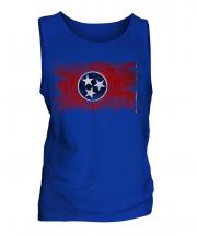 Tennessee State Distressed Flag Mens Vest