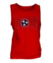 Tennessee State Distressed Flag Mens Vest