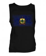 Vermont State Distressed Flag Mens Vest