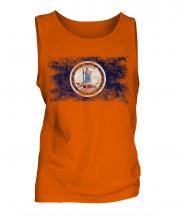 Virginia State Distressed Flag Mens Vest