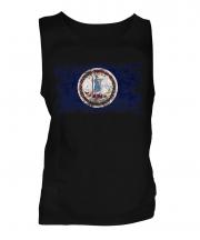 Virginia State Distressed Flag Mens Vest