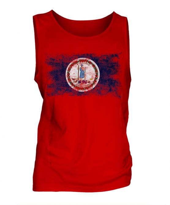 Virginia State Distressed Flag Mens Vest