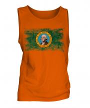 Washington State Distressed Flag Mens Vest