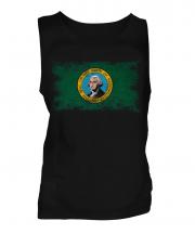 Washington State Distressed Flag Mens Vest
