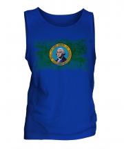 Washington State Distressed Flag Mens Vest