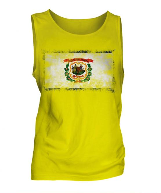 West Virginia State Distressed Flag Mens Vest