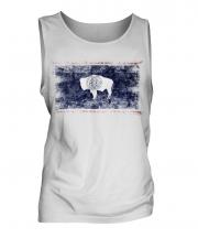 Wyoming State Distressed Flag Mens Vest