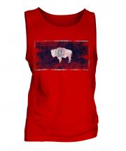 Wyoming State Distressed Flag Mens Vest
