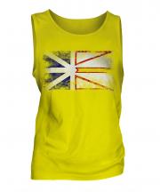 Newfoundland And Labrador Distressed Flag Mens Vest