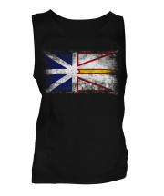 Newfoundland And Labrador Distressed Flag Mens Vest