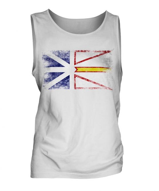 Newfoundland And Labrador Distressed Flag Mens Vest