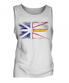 Newfoundland And Labrador Distressed Flag Mens Vest