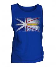 Newfoundland And Labrador Distressed Flag Mens Vest