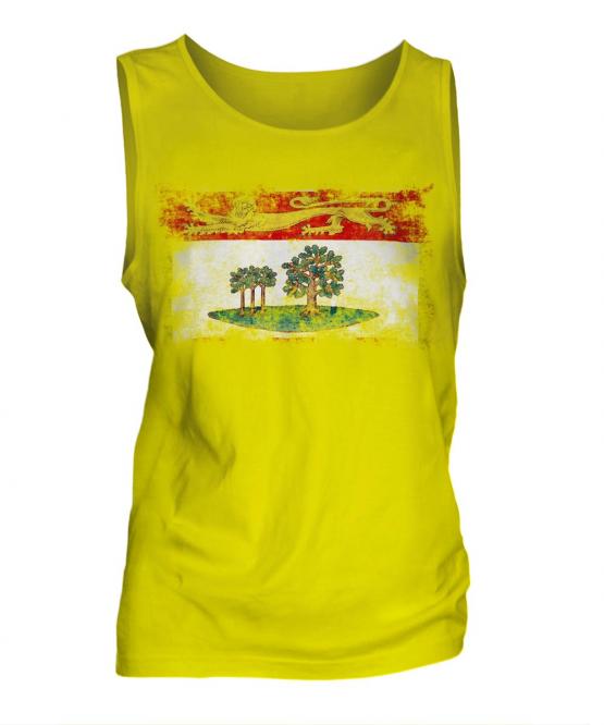 Prince Edward Island Distressed Flag Mens Vest