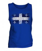 Quebec Distressed Flag Mens Vest