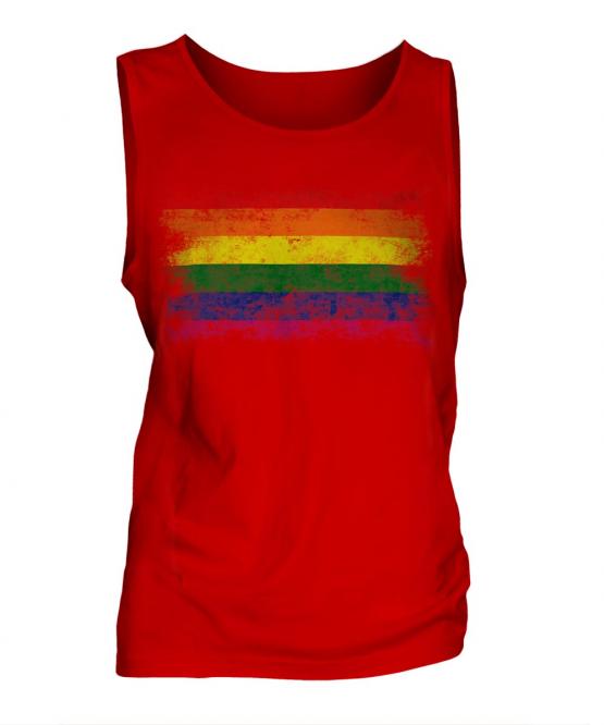 Gay Pride Distressed Flag Mens Vest